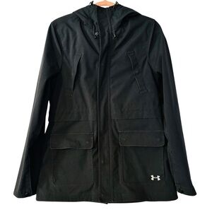 Under Armour Sz S Women’s Black Hooded Utility Jacket with Front Pockets
